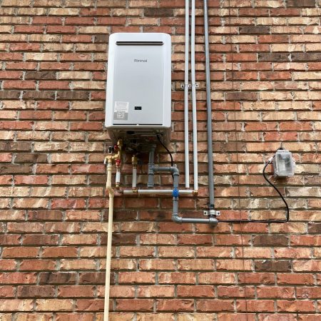 RESIDENTIAL TANKLESS, BRICK WALL